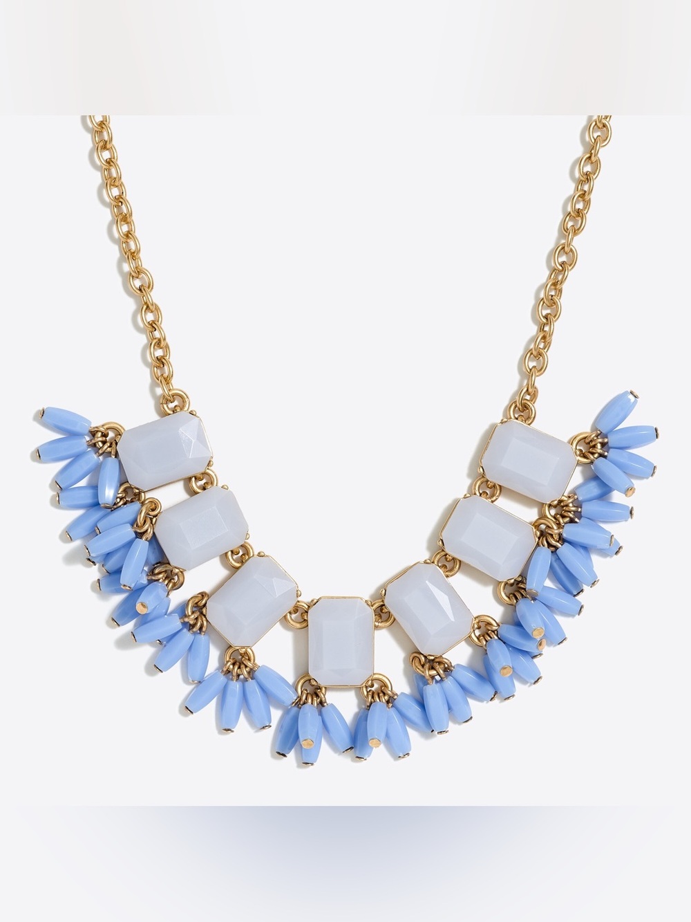 J. Crew Factory Beaded fringe gemstone necklace